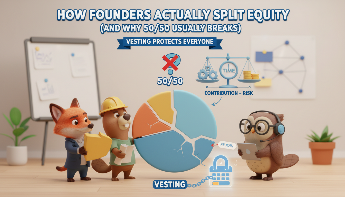How Founders Actually Split Equity (And Why 50/50 Usually Breaks)